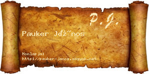 Pauker János névjegykártya