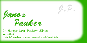janos pauker business card