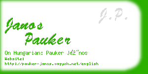 janos pauker business card